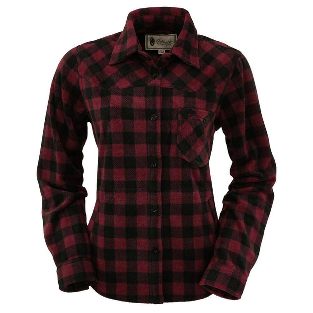 Outback Trading Company - Ladies' Big Shirt - Women's Wine Plaid Jacke