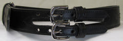 Women's Double Buckle Belt with Stitching detail